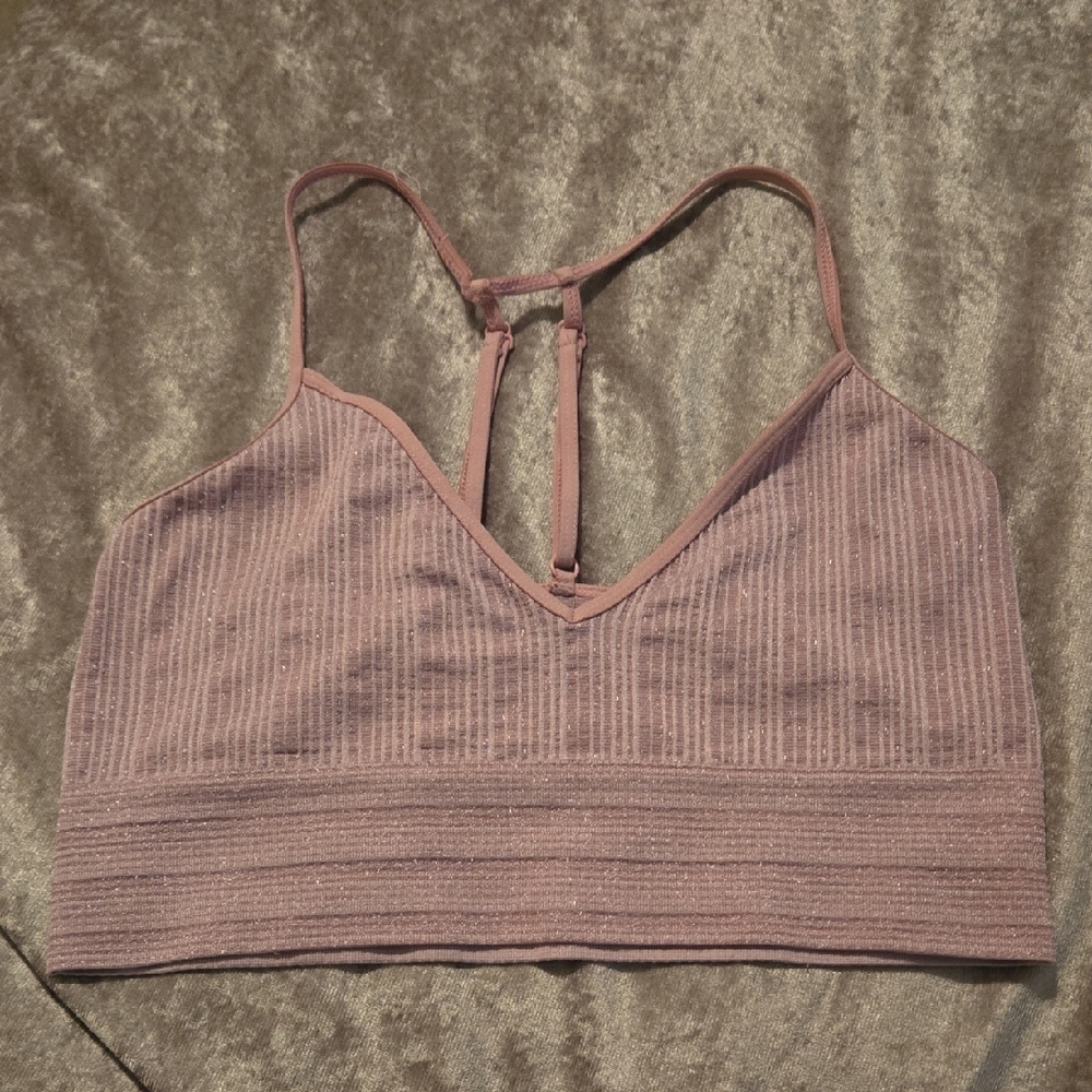 Anthropologie Shimmer Bralette Pink M/L